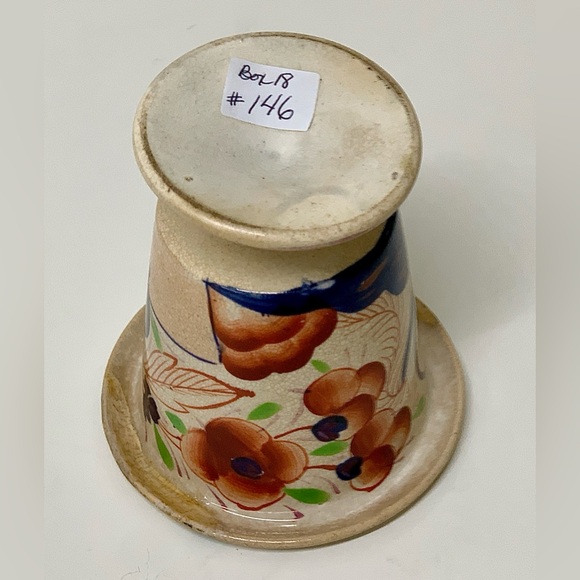 19th Century Antique Gaudy Welsh Pot de Fleurs II Pattern Pedestal Urn Rare - Picture 9 of 16